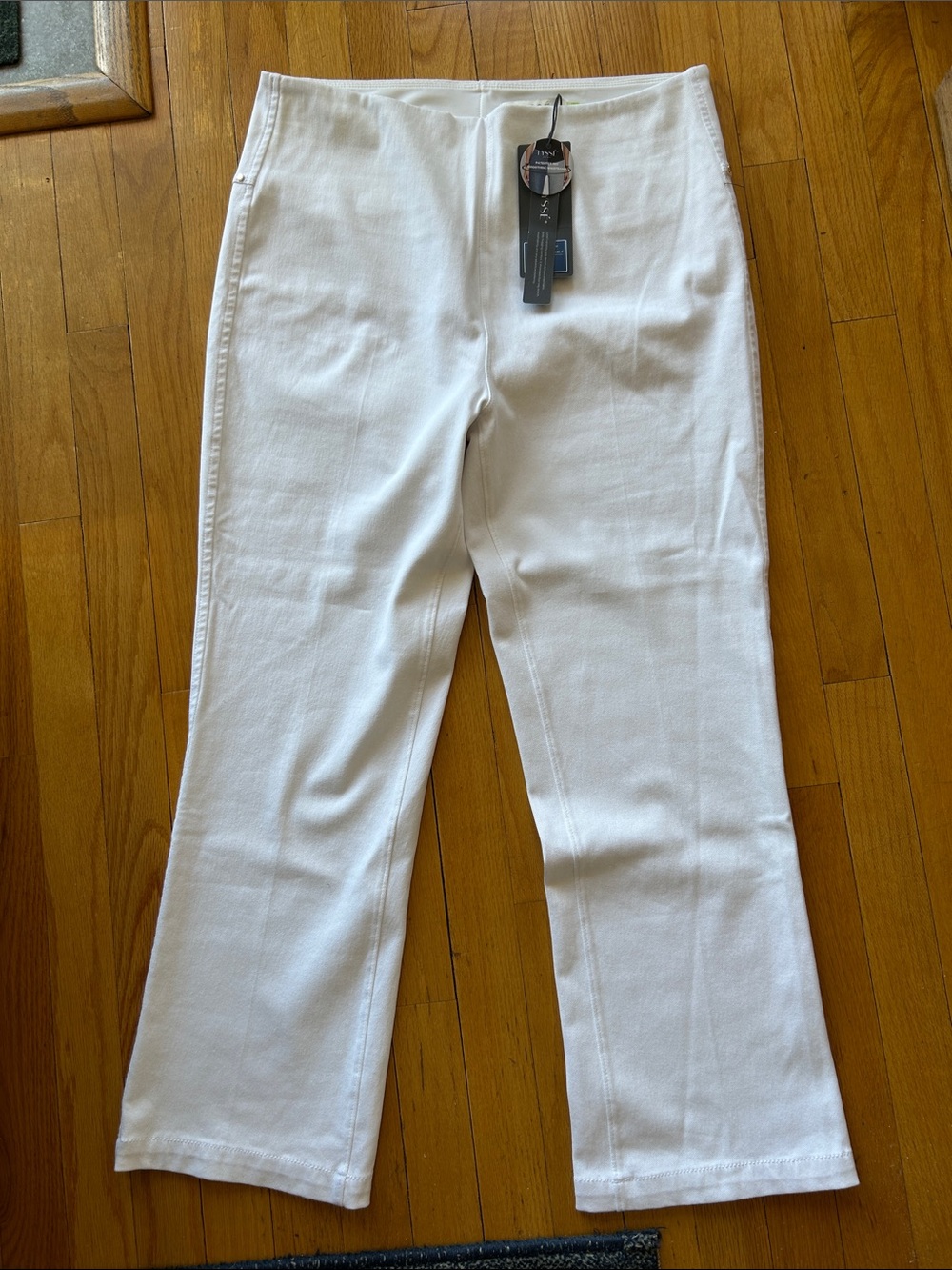 NEW Lysse White Straight-Leg Pull-On Jeans XL